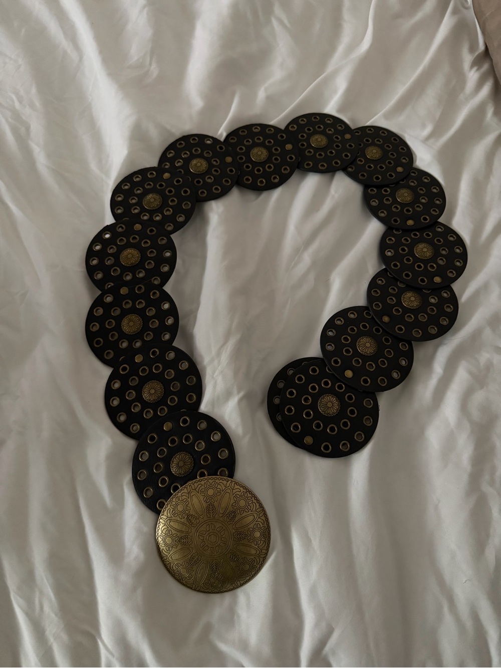 Black and Gold Disc Link Belt - Women Accessories